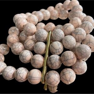 Synthetic Turquoise Beads Strands, Dyed, Round, Lavender Blush